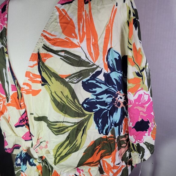 1. State Womens Floral Kimono Style Cover-Up Dress Lightweight Rayon Size L - Picture 2 of 10
